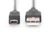 Digitus Kabel połączeniowy USB 2.0 HighSpeed Canon Typ USB A/miniUSB B (5pin) M/M czarny 1m